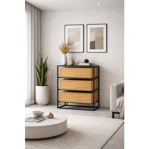 Komoda Z Drewna Litego Dębowego